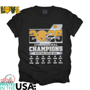 Notre Dame Fighting Irish 2025 CFP national champions shirt