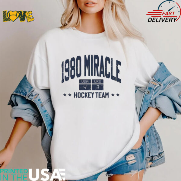 1980 Miracle scoreboard hockey team USA vs URS shirt