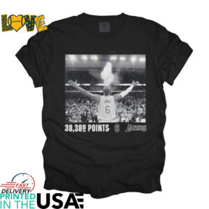 Los Angeles Lakers LeBron James Black NBA All Time Scoring Record Chalk Throw shirt