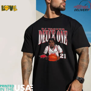 DJ Wagner Deuce One Razorbacks basketball cartoon shirt