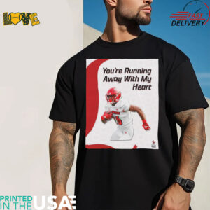 Official Louisville Football Duke Watson You’re Running Away With My Heart Happy Valentine’s Day Poster t shirt