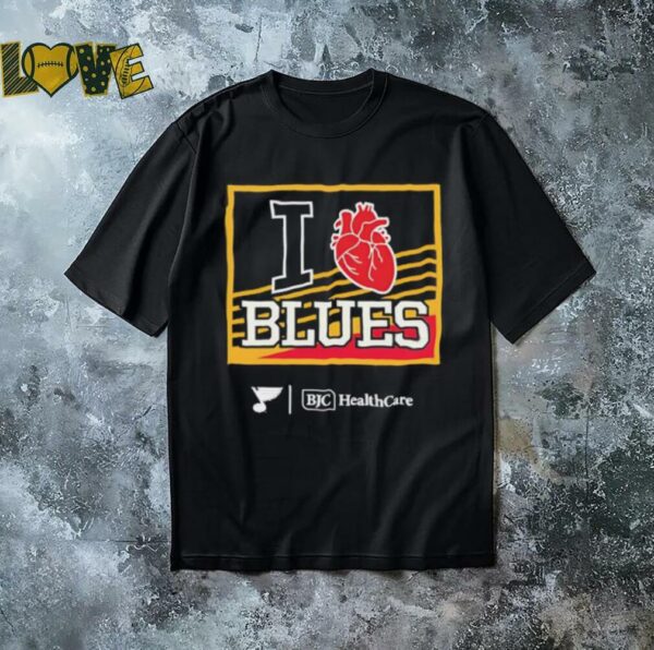 BJC healthcare I heart blues St Louis Blues logo shirt