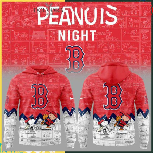 Boston Red Sox Snoopy 75th Anniversary Of Peanuts Hoodie T Shirt