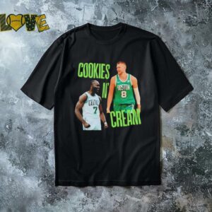 Cookies and Cream Jaylen Brown and Kristaps Porzingis Boston Celtics shirt