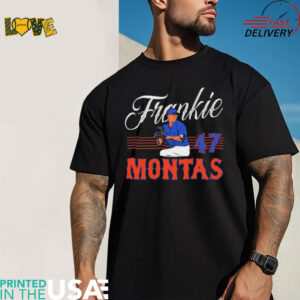 New York Mets 47 Frankie Montas stripes shirt