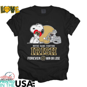 Snoopy Notre Dame Fighting Irish forever win or lose shirt