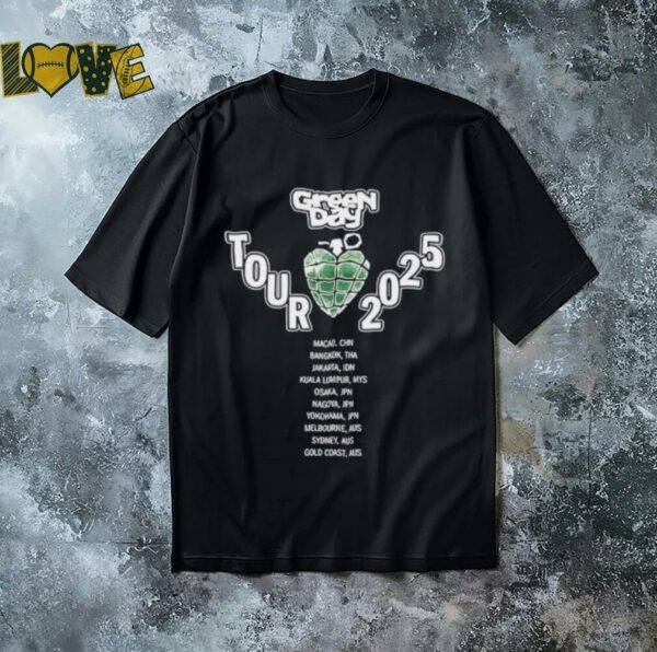 Green Day Tour 2025 Asia and Australia shirt