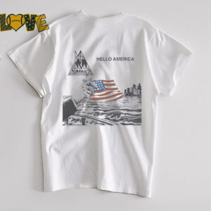 Hello America flag Def Leppard logo shirt