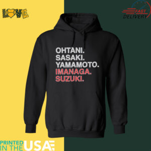 Ohtani Sasaki Yamamoto Imanaga Suzuki Japan players shirt