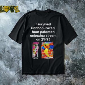 I survived ranboolive’s 9 hour pokemon unboxing stream on 2025 shirt