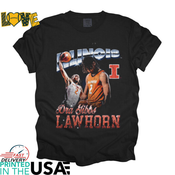 Illinois Basketball Dra Gibbs Lawhorn Retro NIL shirt