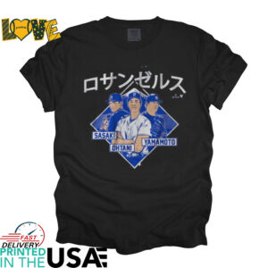 Official Shohei Ohtani, Yoshinobu Yamamoto, & Roki Sasaki Los Angeles Kanji Shirt