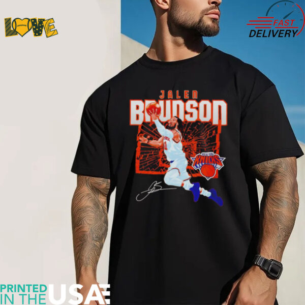 Jalen Brunson jump shot shattered New York Knicks signature shirt