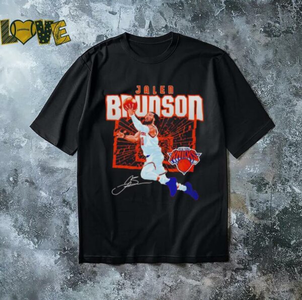 Jalen Brunson jump shot shattered New York Knicks signature shirt