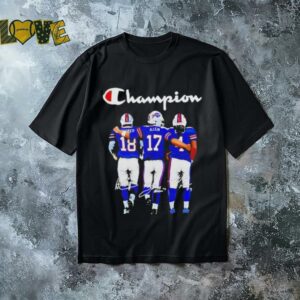 Josh Allen Amari Cooper and Curtis Samuel Buffalo Bills Champions Signatures shirt