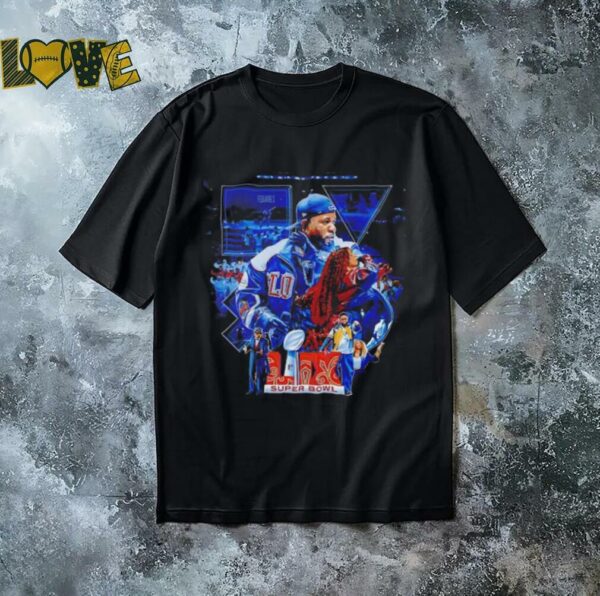 Kendrick Lamar and his breath control Super Bowl LIX shirt