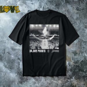 Los Angeles Lakers LeBron James Black NBA All Time Scoring Record Chalk Throw shirt