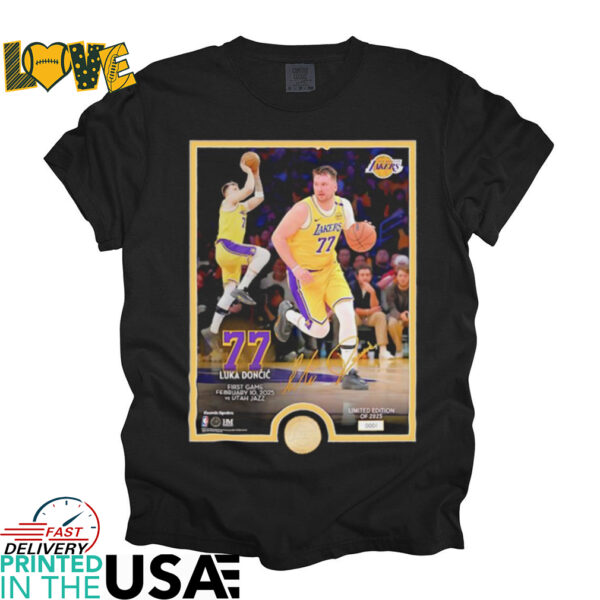 Luka Doncic first game Los Angeles Lakers signature shirt