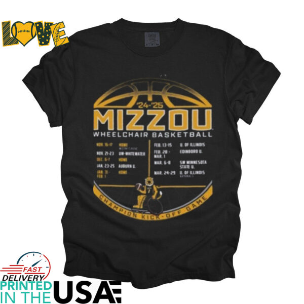 Mizzou Tigers Champion Wheelchair Basketball Schedule Shirt