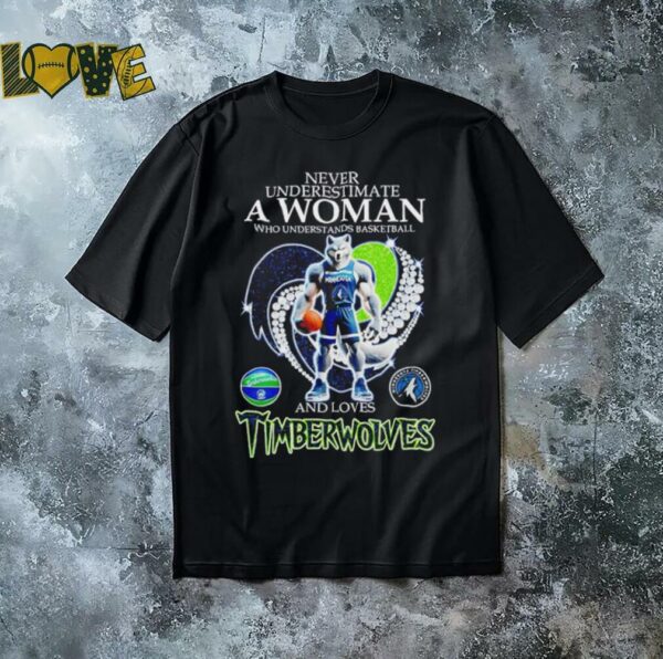 Never underestimate a woman who understands basketball and loves Timberwolves shirt