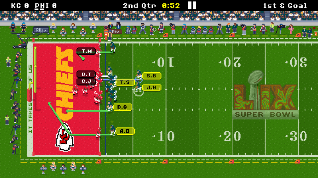 New Super Bowl LIX Field and End Zone Art in Retro Bowl 25