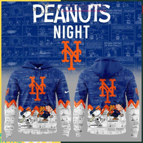 New York Mets Snoopy 75th Anniversary Peanuts Celebration Hoodie T Shirt