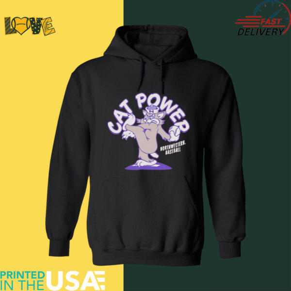 Northwestern Baseball cat power shirt