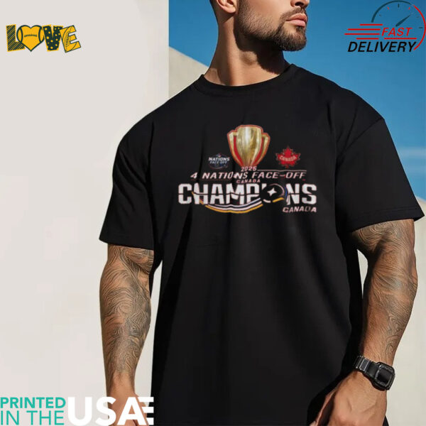 Official Canada Hockey NHL 4 Nations 2025 Champions Celebration Shirt