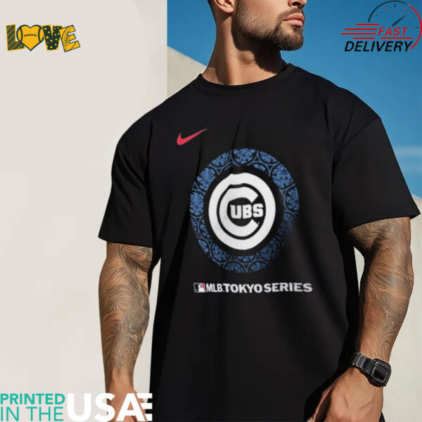 Official Chicago Cubs Nike 2025 MLB World Tour Tokyo Series Legend Logo T Shirt