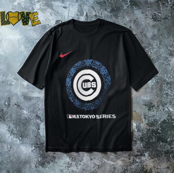 Official Chicago Cubs Nike 2025 MLB World Tour Tokyo Series Legend Logo T Shirt