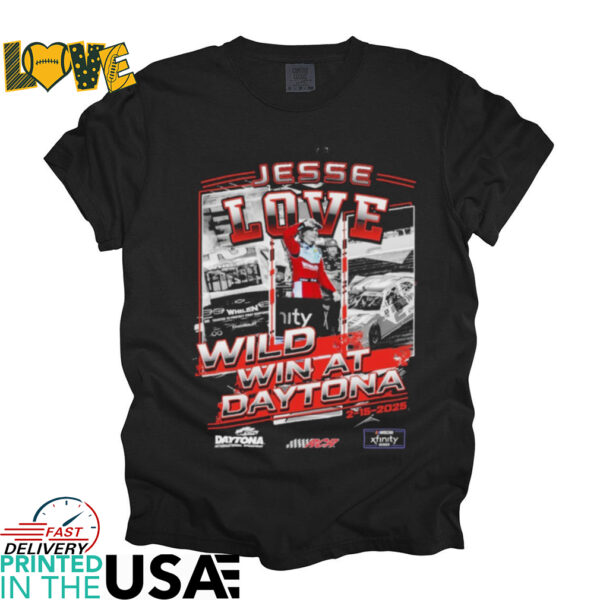 Official Jesse Love Jr. Checkered Flag Sports 2025 Xfinity Series United Rentals 300 Race Winner T Shirt