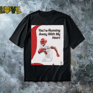 Official Louisville Football Duke Watson You’re Running Away With My Heart Happy Valentine’s Day Poster t shirt