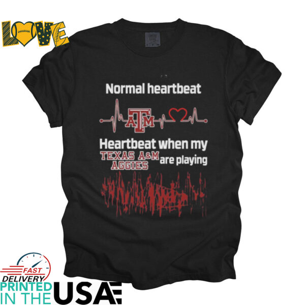 Official Normal Heartbeat When My Texas Aggies A&M Are Playing Shirt