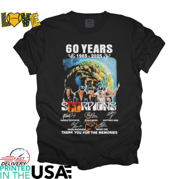 Official Scorpions 60th Anniversary 1965 2025 Thank You For The Memories Shirt