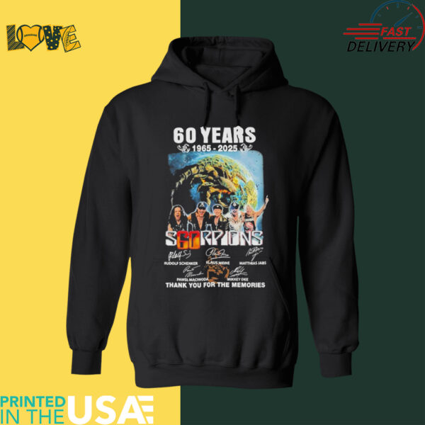 Official Scorpions 60th Anniversary 1965 2025 Thank You For The Memories Shirt