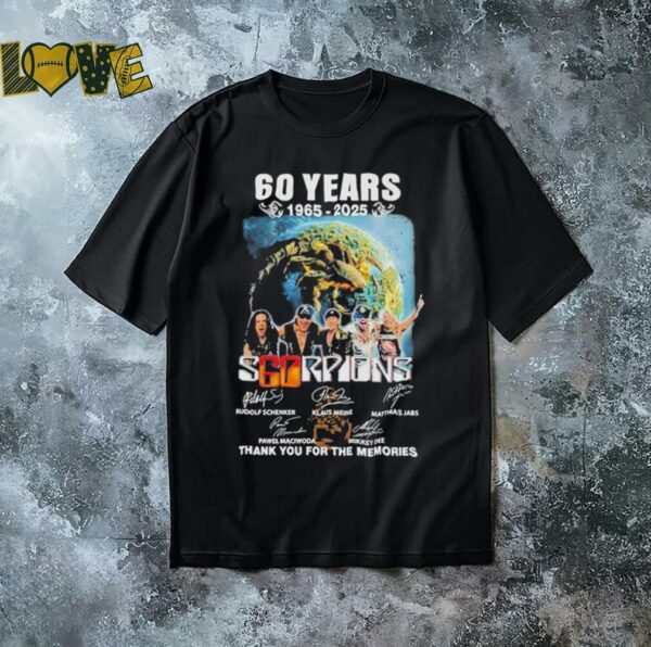 Official Scorpions 60th Anniversary 1965 2025 Thank You For The Memories Shirt