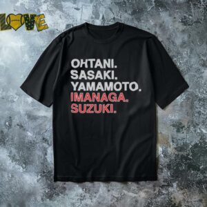 Ohtani Sasaki Yamamoto Imanaga Suzuki Japan players shirt