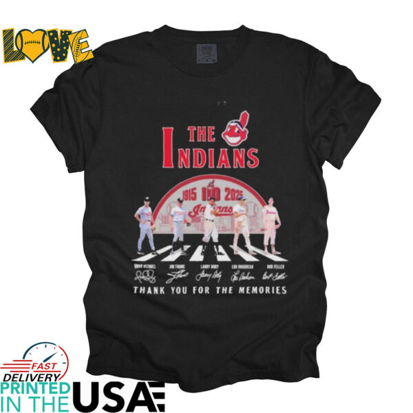 Omar Vizquel Jim Thome Larry Doby Lou Boudreau Bob Feller The Cleveland Indians 1915 2025 110TH Thank You For The Memories Signatures T shirts