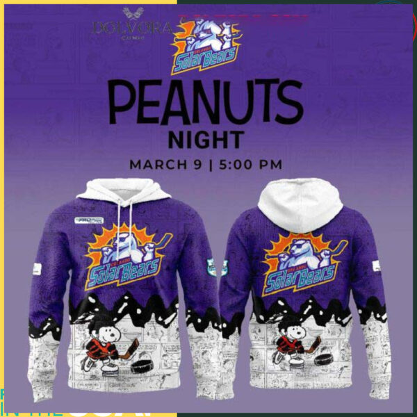 Orlando Solar Bears Snoopy 75th Anniversary Of Peanuts Hoodie T Shirt