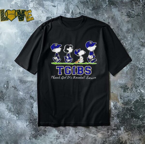 Peanuts Milwaukee Brewers TGIBS thank God it’s baseball season shirt