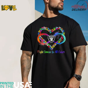 Las Vegas Raiders Heart Fight Cancer in All Colors shirt