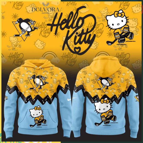 Pittsburgh Penguins Hello Kitty 50th Anniversary 2025 Celebration Hoodie T Shirt