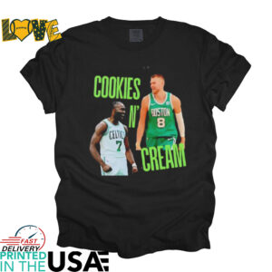 Cookies and Cream Jaylen Brown and Kristaps Porzingis Boston Celtics shirt