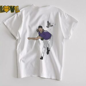 Randy Johnson hits a Bird Arizona Diamondbacks baseball shirt