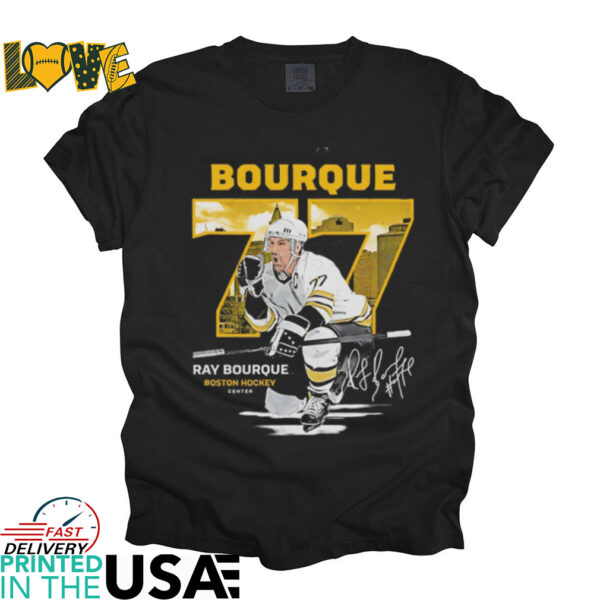 Ray Bourque #77 Boston Bruins Hockey throwback signature shirt