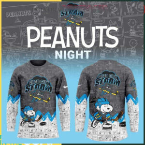 Quad City Storm 75th Anniversary Of Peanuts Snoopy 2025 Hockey Jersey