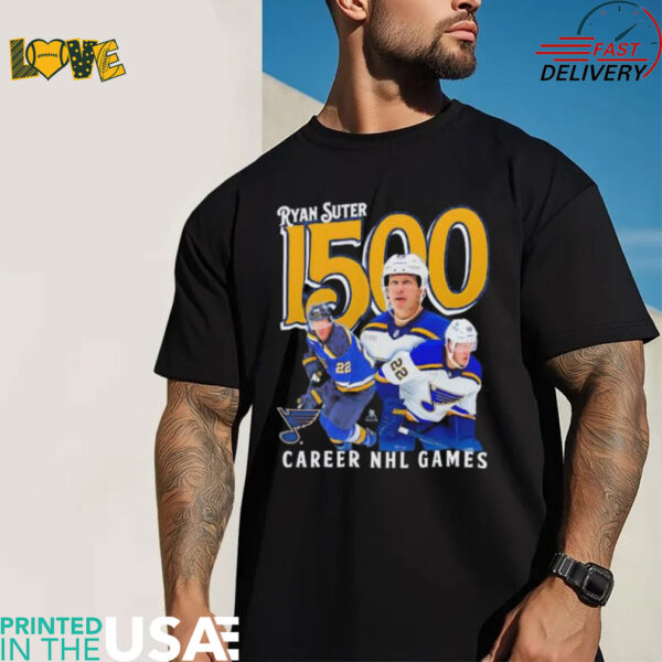 Ryan Suter St. Louis Blues 1500 Career NHL Games T Shirt