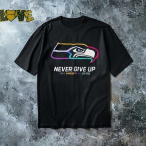 Seattle Seahawks never give up fight cancer in all colors shirt