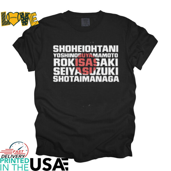 Shohei Ohtani Yoshinobu Yamamoto Roki Sasaki Seiya Suzuki Shota Imanaga Japan players shirt