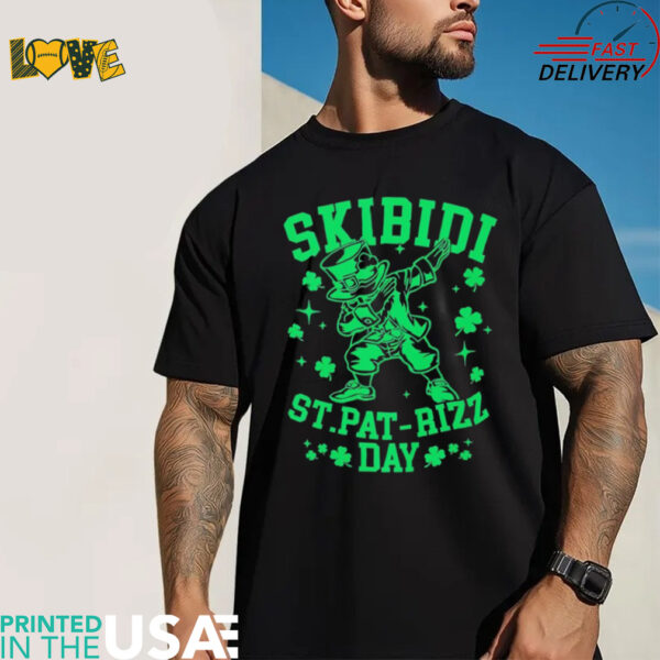 Skibidi St Pat Rizz Day Irish Dabbing Brushstroke shirt